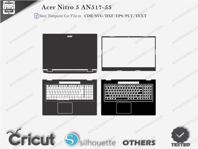 Acer Nitro 5 AN517-55 Skin Template Vector