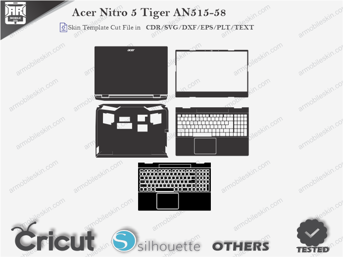 Acer Nitro 5 Tiger AN515-58 Skin Template Vector