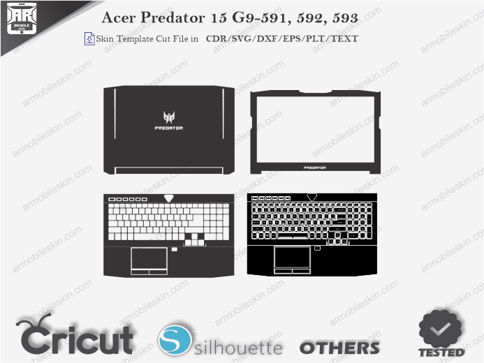 Acer Predator 15 G9-591, 592, 593 Skin Template Vector