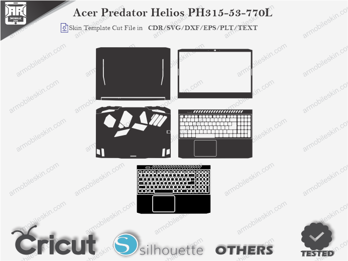 Acer Predator Helios PH315-53-770L Skin Template Vector