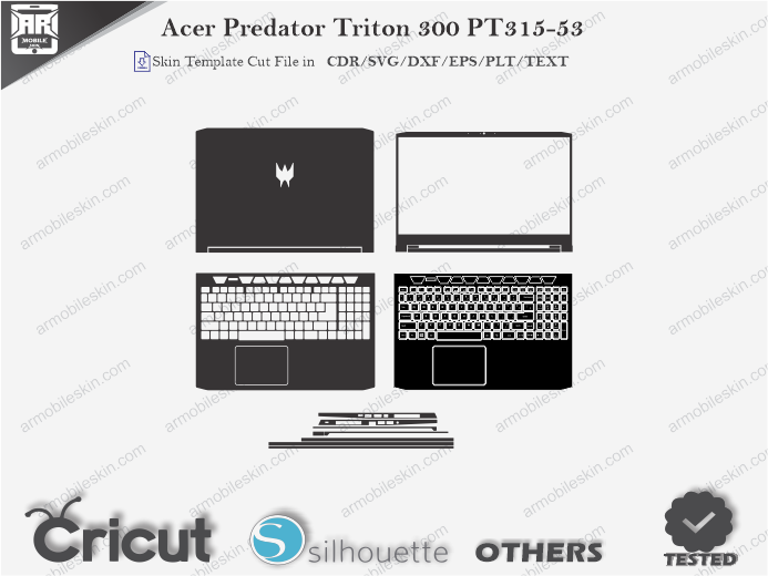 Acer Predator Triton 300 PT315-53 Skin Template Vector