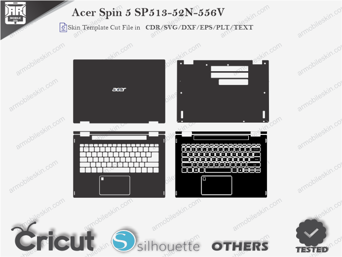 Acer Spin 5 SP513-52N-556V Skin Template Vector