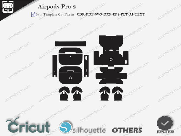 Airpods Pro 2 update Skin Template Vector Cut File