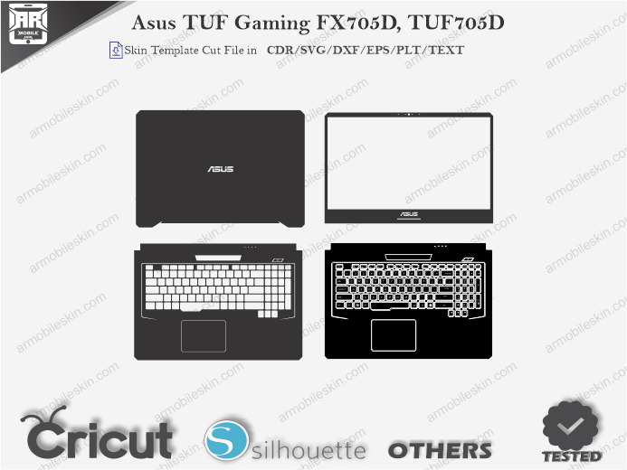 Asus TUF Gaming FX705D, TUF705D Skin Template Vector