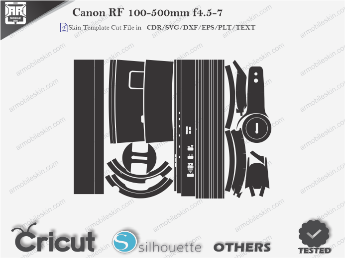 Canon RF 100-500mm f4.5-7 Skin Template Vector