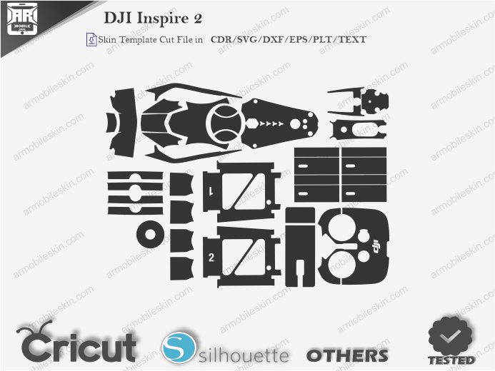 DJI Inspire 2 Skin Template Vector