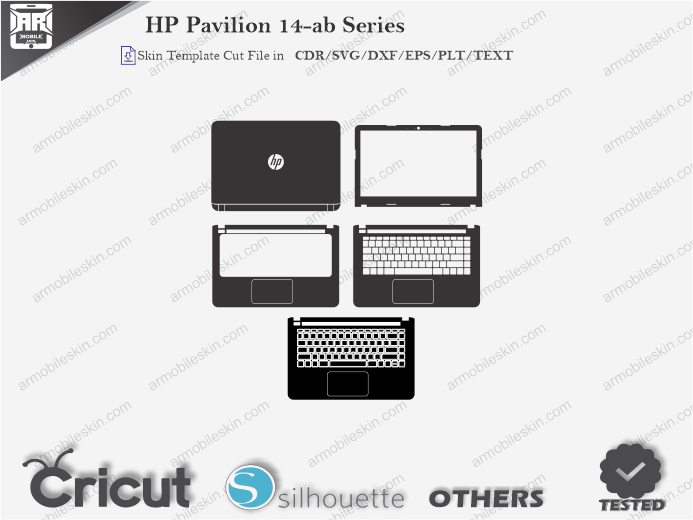 HP Pavilion 14-ab Series Skin Template Vector
