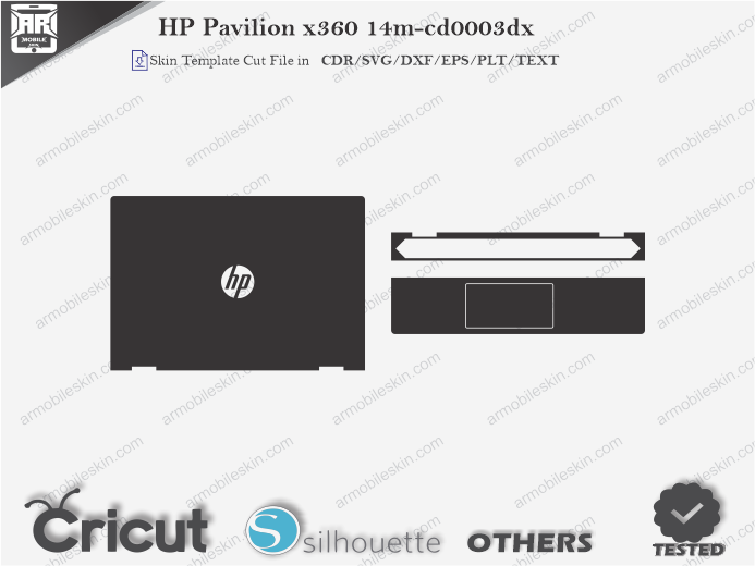 HP Pavilion x360 14m-cd0003dx Skin Template Vector