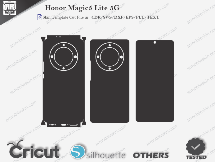 Honor Magic5 Lite 5G Skin Template Vector