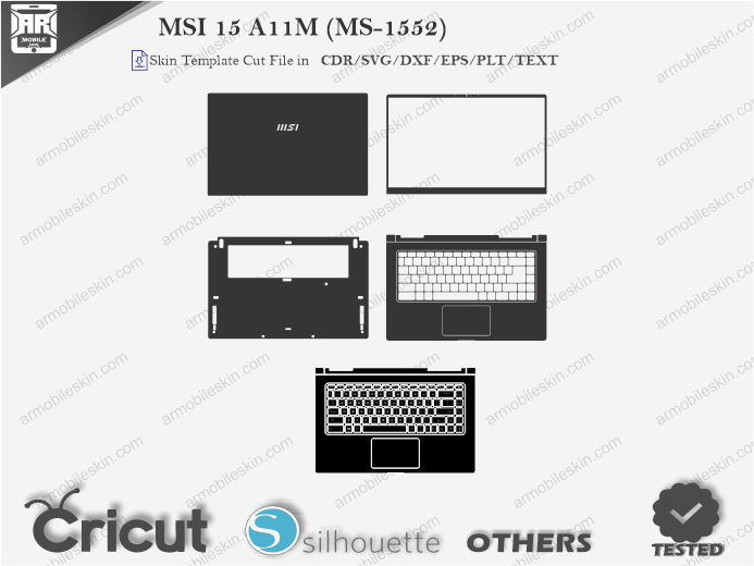 MSI 15 A11M (MS-1552) Skin Template Vector