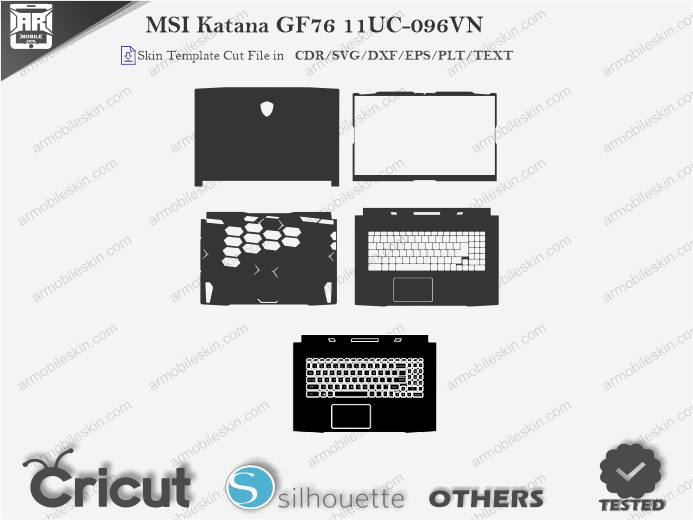 MSI Katana GF76 11UC-096VN Skin Template Vector
