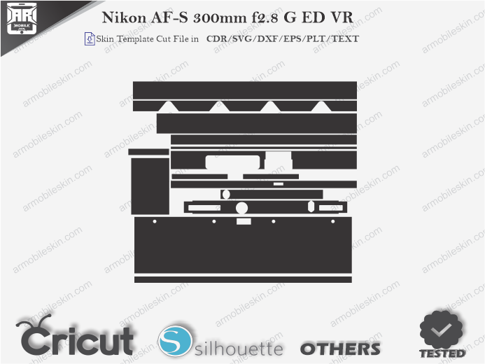 Nikon AF-S 300mm f2.8 G ED VR Skin Template Vector