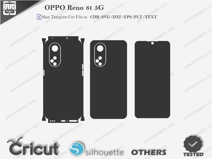 OPPO Reno 8t 5G Skin Template Vector
