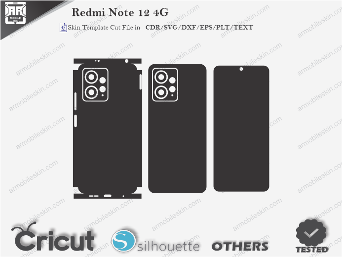 Redmi Note 12 4G Skin Template Vector