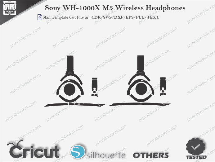 Sony WH-1000X M3 Wireless Headphones Skin Template Vector