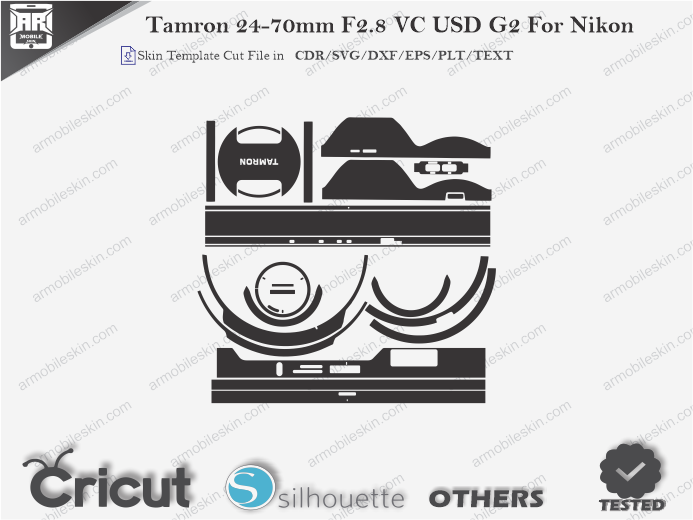 Tamron 24-70mm F2.8 VC USD G2 For Nikon Skin Template Vector