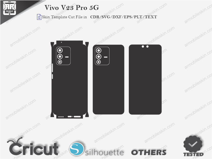 Vivo V23 Pro 5G Skin Template Vector
