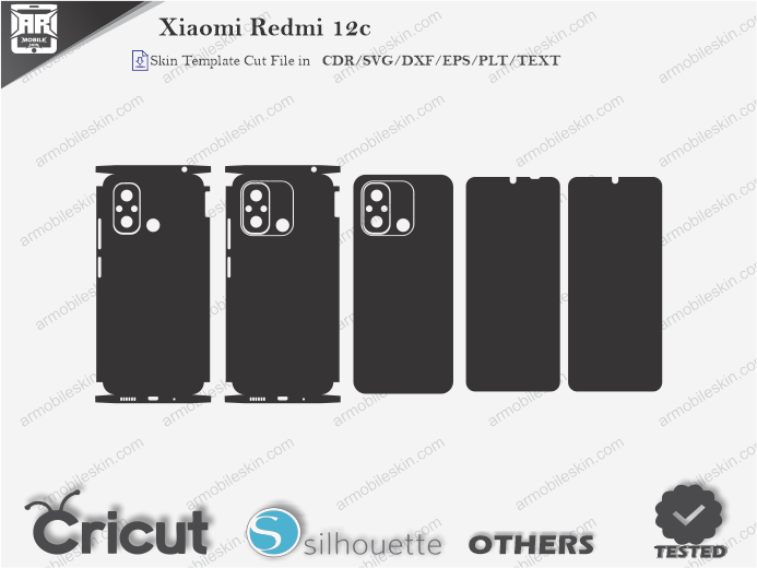 Xiaomi Redmi 12c Skin Template Vector