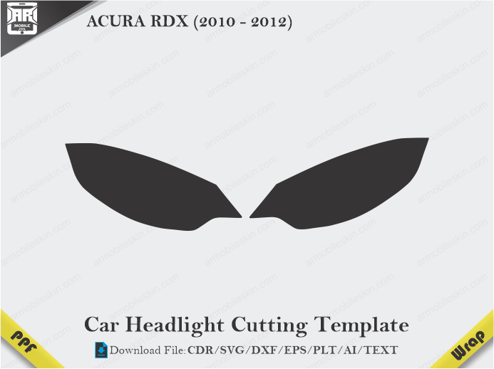 ACURA RDX (2010 - 2012) Car Headlight Cutting Template