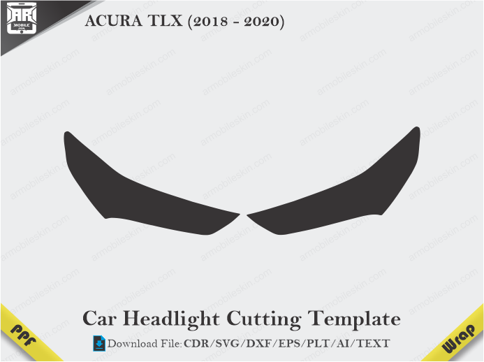 ACURA TLX (2018 - 2020) Car Headlight Cutting Template