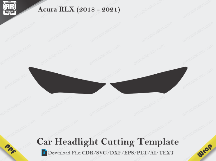 Acura RLX (2018 - 2021) Car Headlight Cutting Template