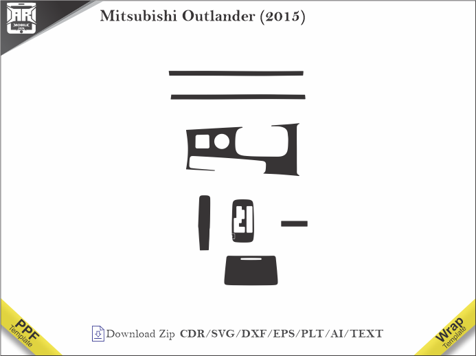 Mitsubishi Outlander (2015) Car Interior PPF or Wrap Template