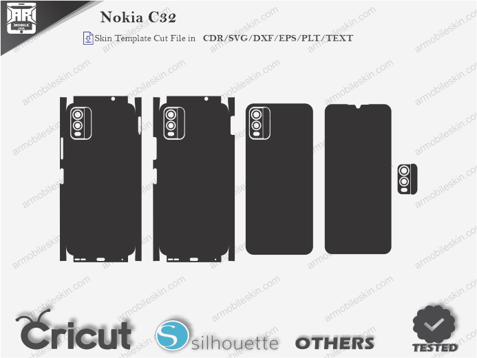 Nokia C32 Skin Template Vector