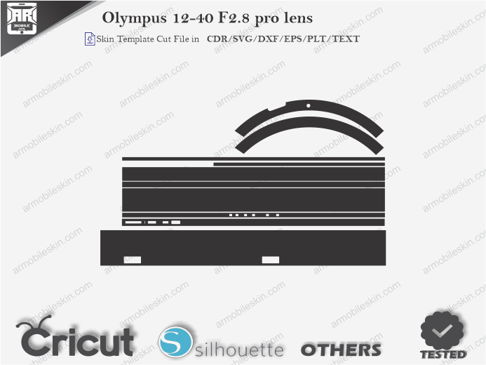 Olympus 12-40 F2.8 pro lensI Skin Template Vector