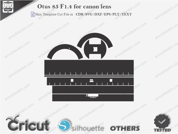 Otus 85 F1.4 for canon lens Skin Template Vector