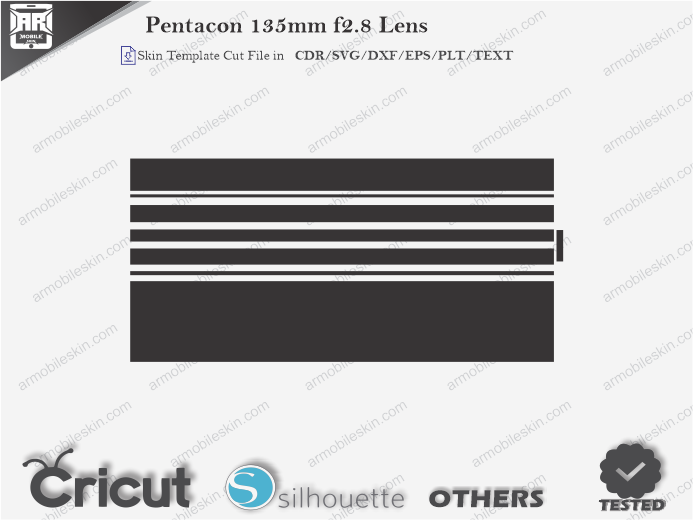 Pentacon 135mm f2.8 Lens Skin Template Vector