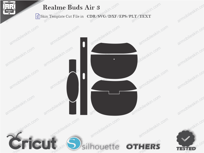 Realme Buds Air 3 Skin Template Vector