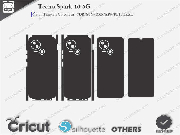 Tecno Spark 10 5G Skin Template Vector