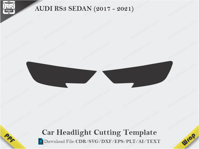 AUDI RS3 SEDAN (2017 - 2021) Car Headlight Cutting Template