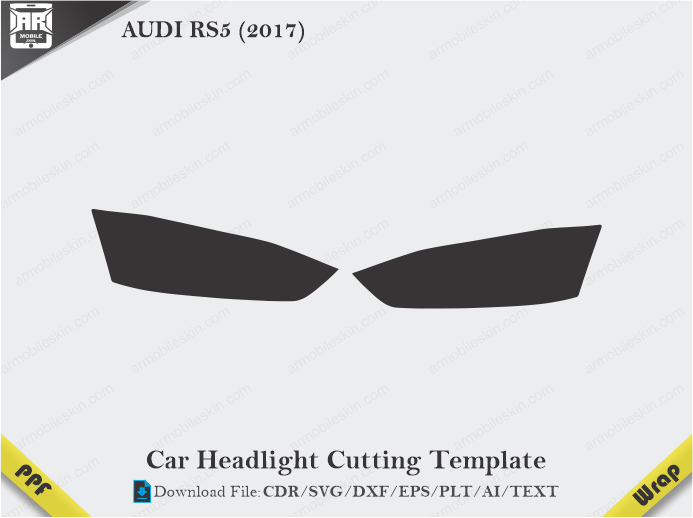 AUDI RS5 (2017) Car Headlight Cutting Template