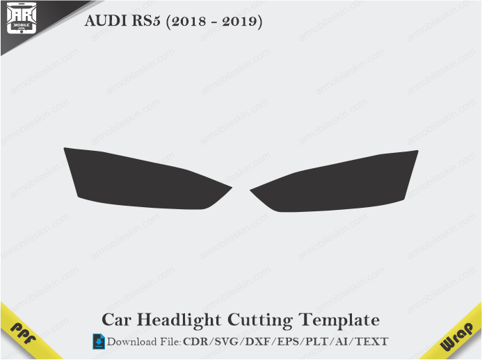 AUDI RS5 (2018 - 2019) Car Headlight Cutting Template