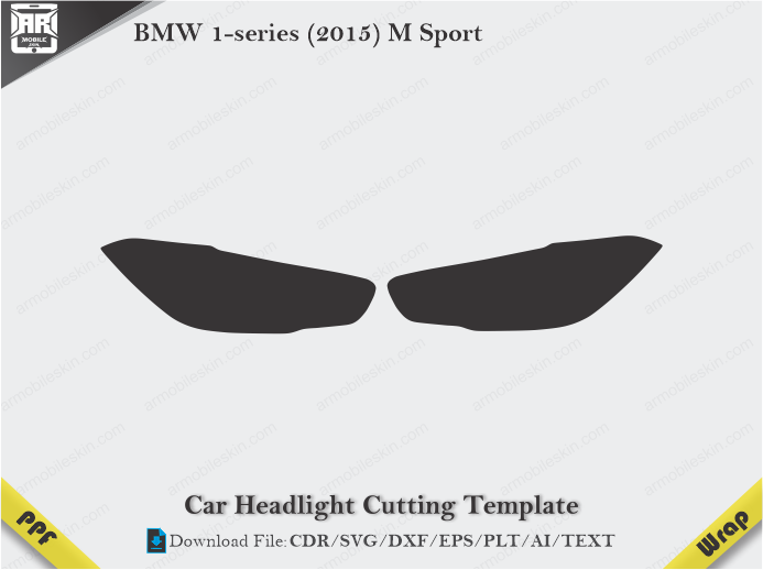 BMW 1-series (2015) M Sport Car Headlight Cutting Template