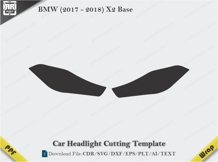 BMW (2017 - 2018) X2 Base Car Headlight Cutting Template