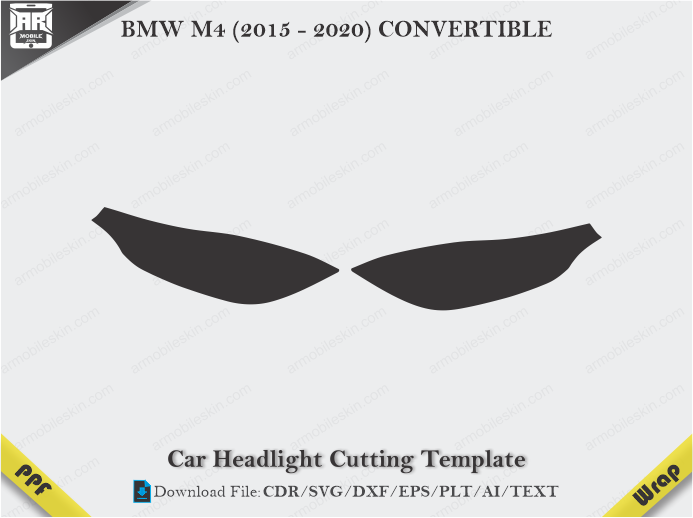 BMW M4 (2015 - 2020) CONVERTIBLE Car Headlight Cutting Template