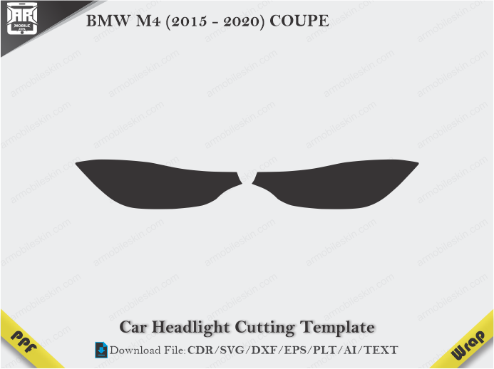 BMW M4 (2015 - 2020) COUPE Car Headlight Cutting Template