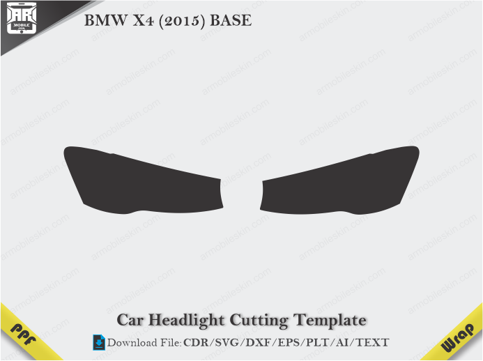 BMW X4 (2015) BASE Car Headlight Cutting Template