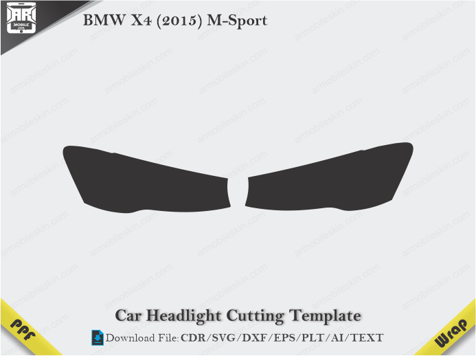 BMW X4 (2015) M-Sport Car Headlight Cutting Template