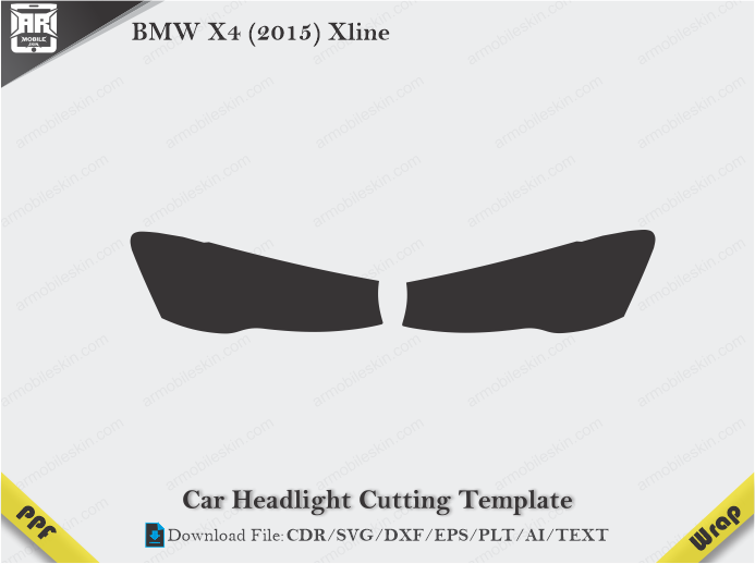 BMW X4 (2015) XLine Car Headlight Cutting Template