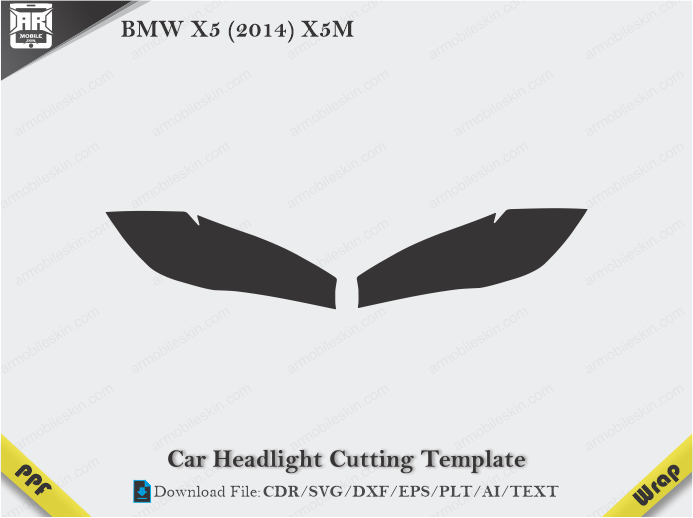 BMW X5 (2014) X5M Car Headlight Cutting Template