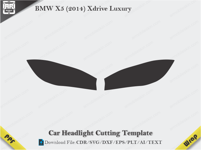 BMW X5 (2014) Xdrive Luxury Car Headlight Cutting Template