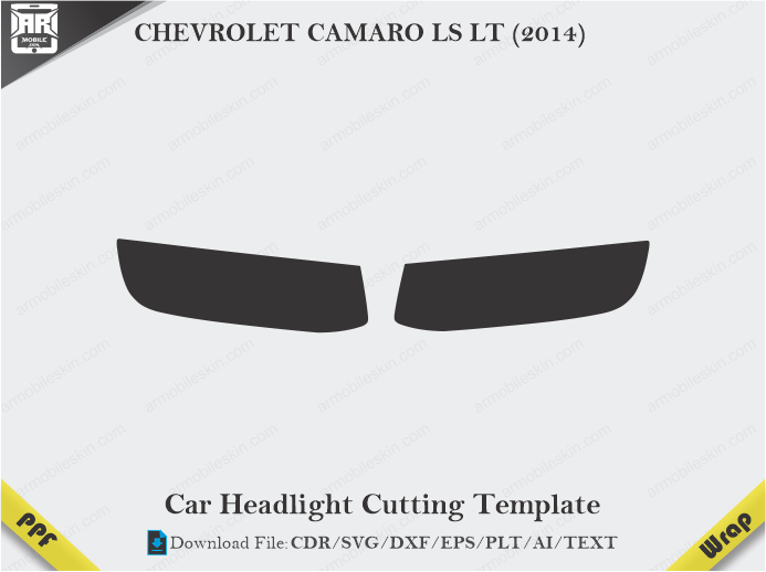 CHEVROLET CAMARO LS LT (2014) Car Headlight Cutting Template