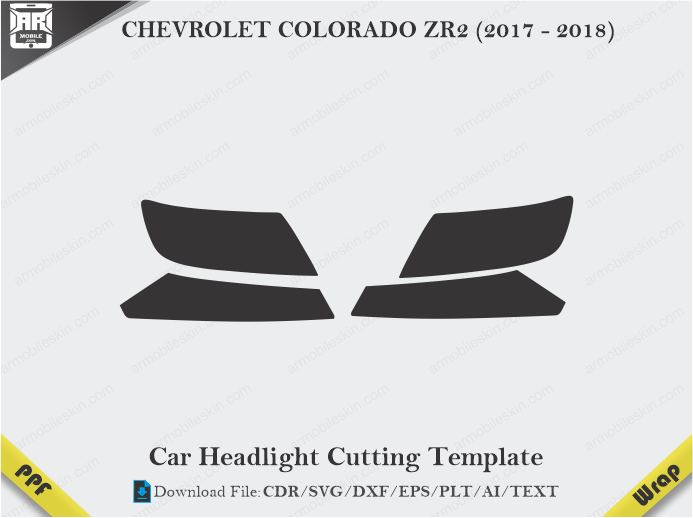 CHEVROLET COLORADO ZR2 (2017 - 2018) Car Headlight Cutting Template