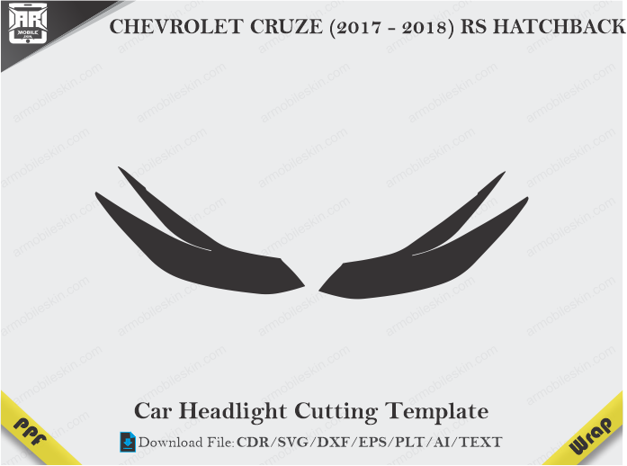 CHEVROLET CRUZE (2017 - 2018) RS HATCHBACK Car Headlight Cutting Template