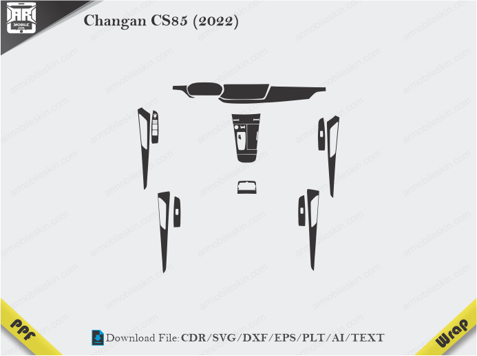 Changan CS85 (2022) Car Interior PPF or Wrap Template