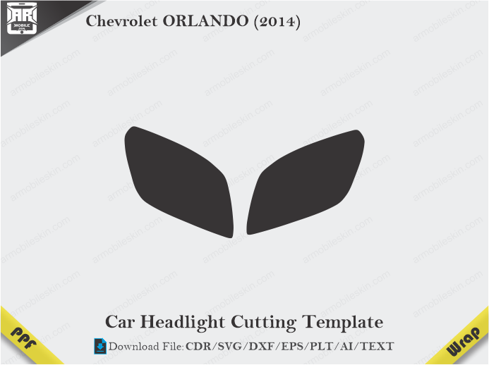 Chevrolet ORLANDO (2014) Car Headlight Cutting Template