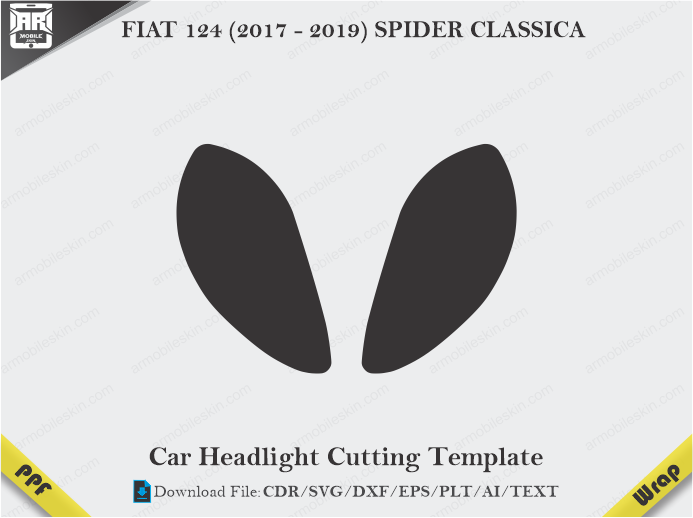 FIAT 124 (2017 – 2019) SPIDER CLASSICA Car Headlight Cutting Template